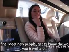 Euro babe bangs in limo for money